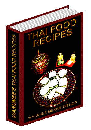 This is a cyber picture of the ebook which contains Thai Food Recipes, which Warunee sells over the internet.